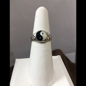 Sterling Silver Yin Yang with side Triquetras